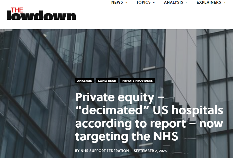 How NHS Scotland will not be ‘decimated’ by private equity because the SNP oversight ‘of devolved, generous funding enables a “collectivist” approach with less private penetration.’