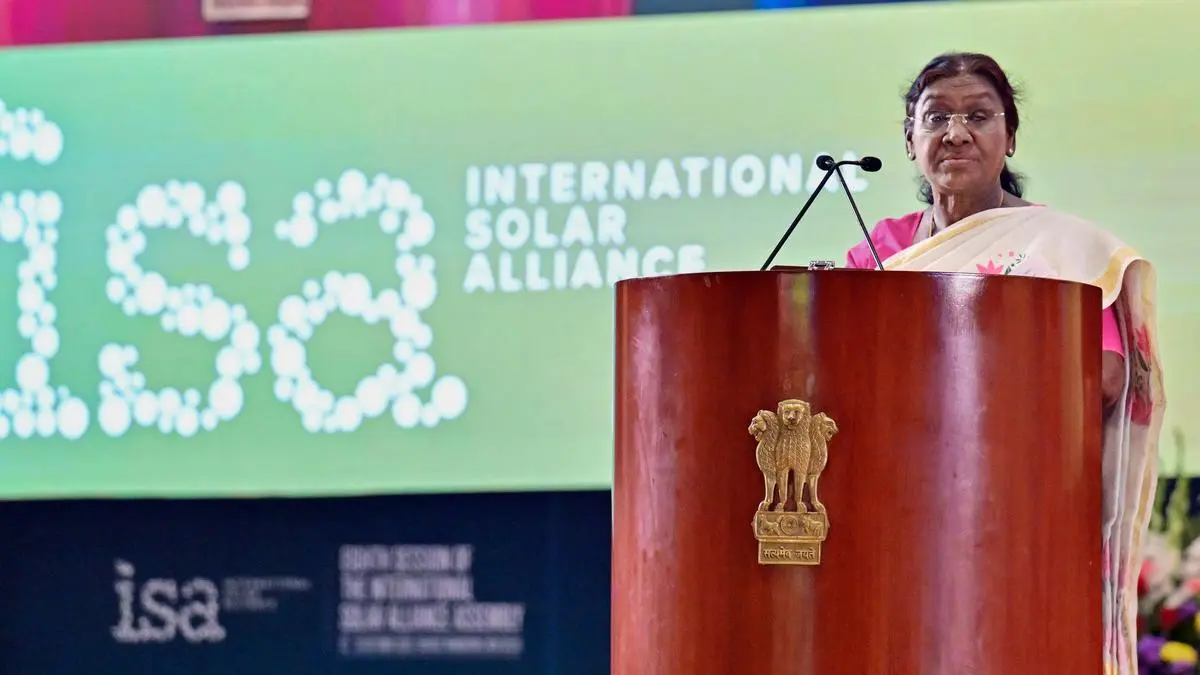Link solar energy with job creation, women’s leadership, rural livelihoods: President Murmu to ISA