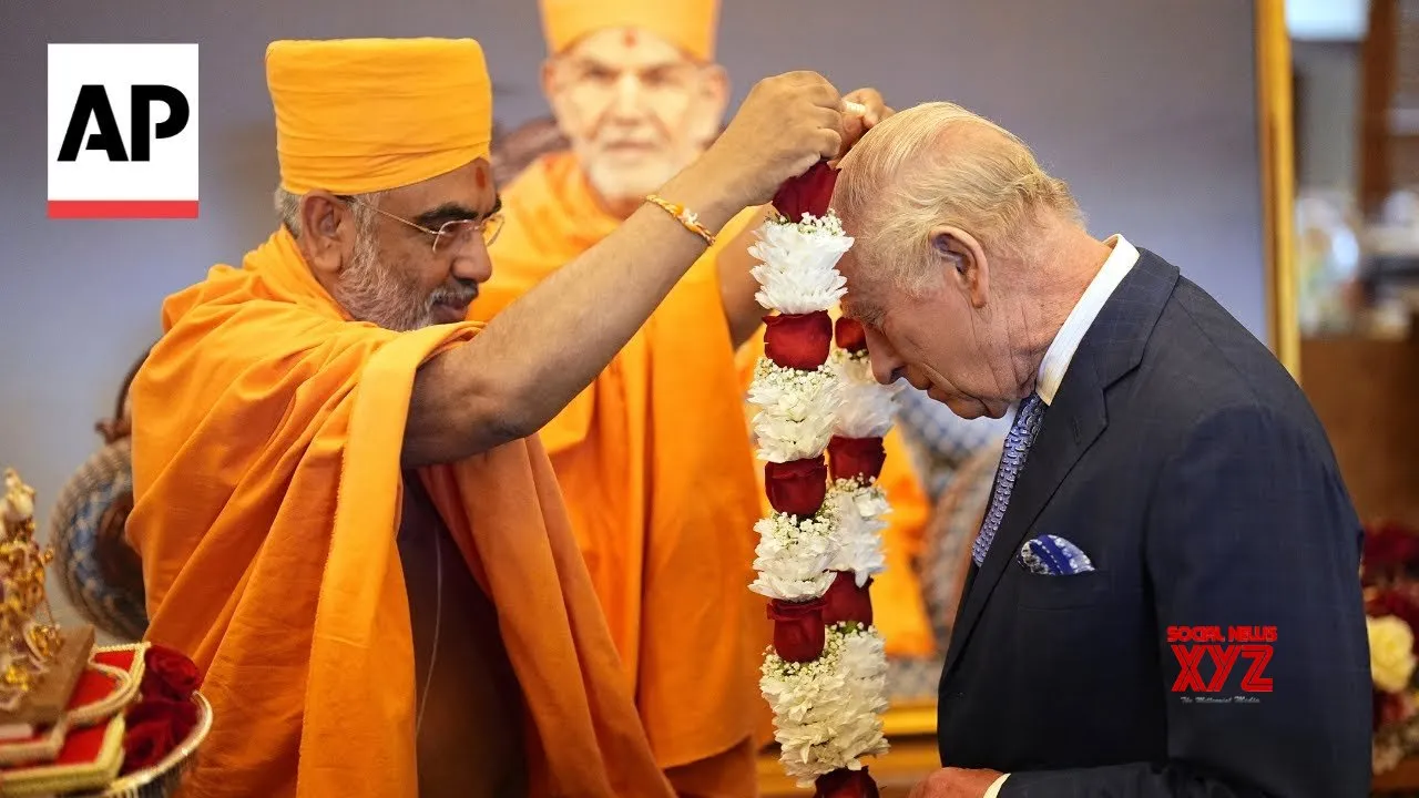 King Charles III and Queen Camilla visit the Hindu temple in Neasden (Video)