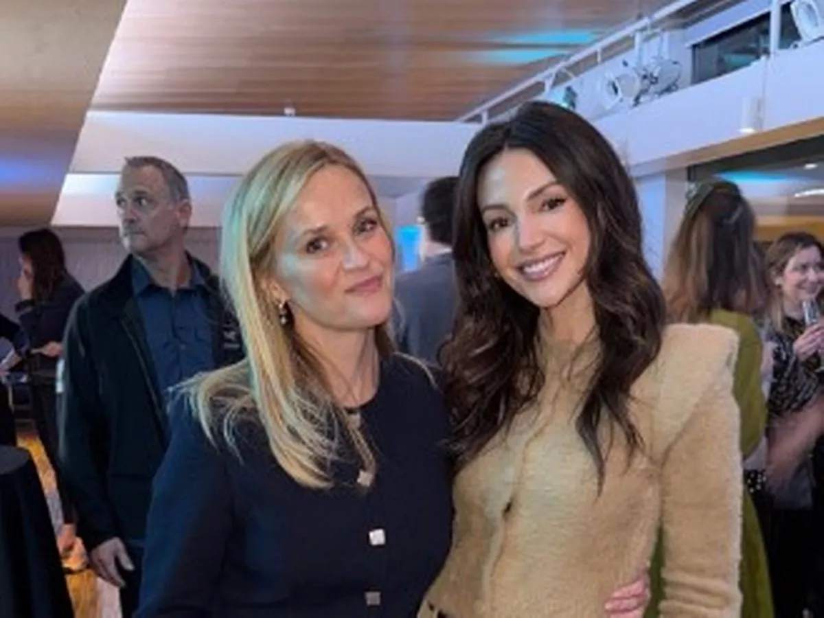 Michelle Keegan says 'two geniuses collide' as she poses with Reese Witherspoon