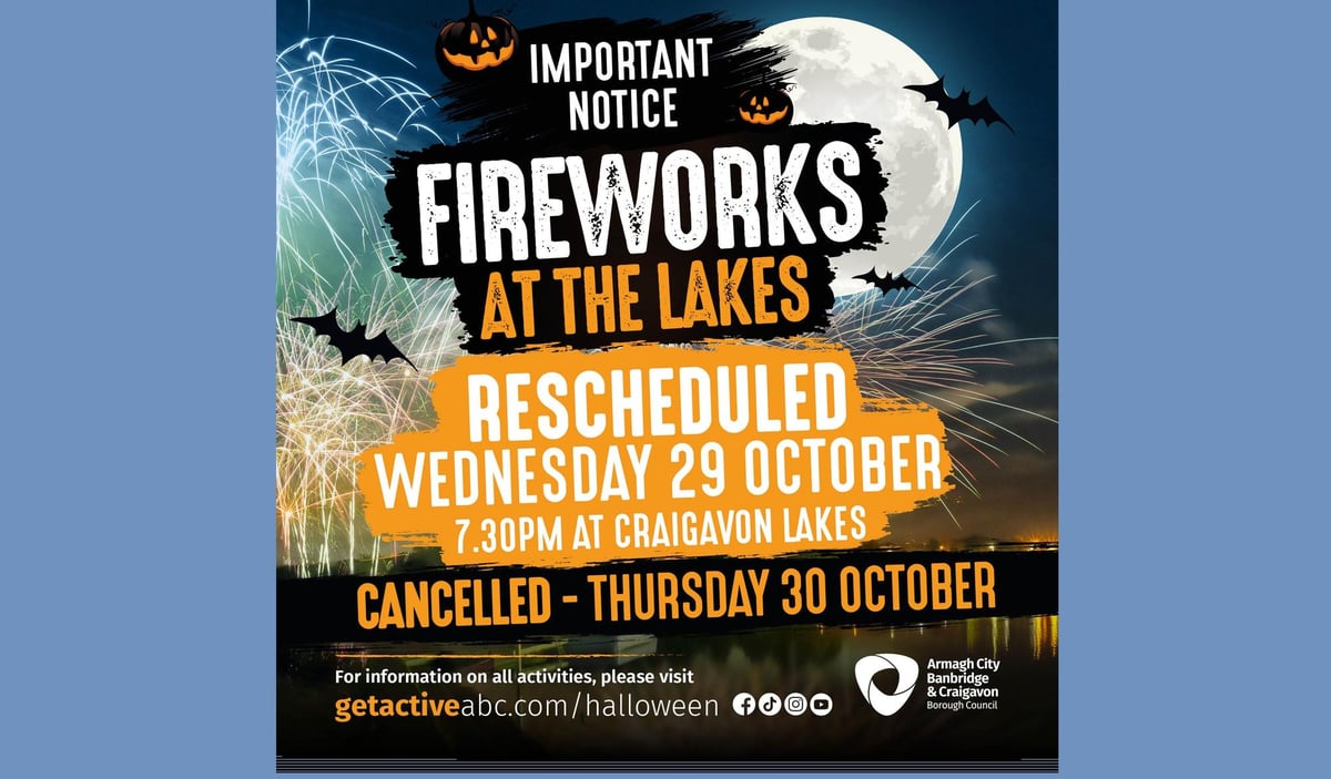 Council reschedules date of popular Craigavon Lakes Halloween fireworks display