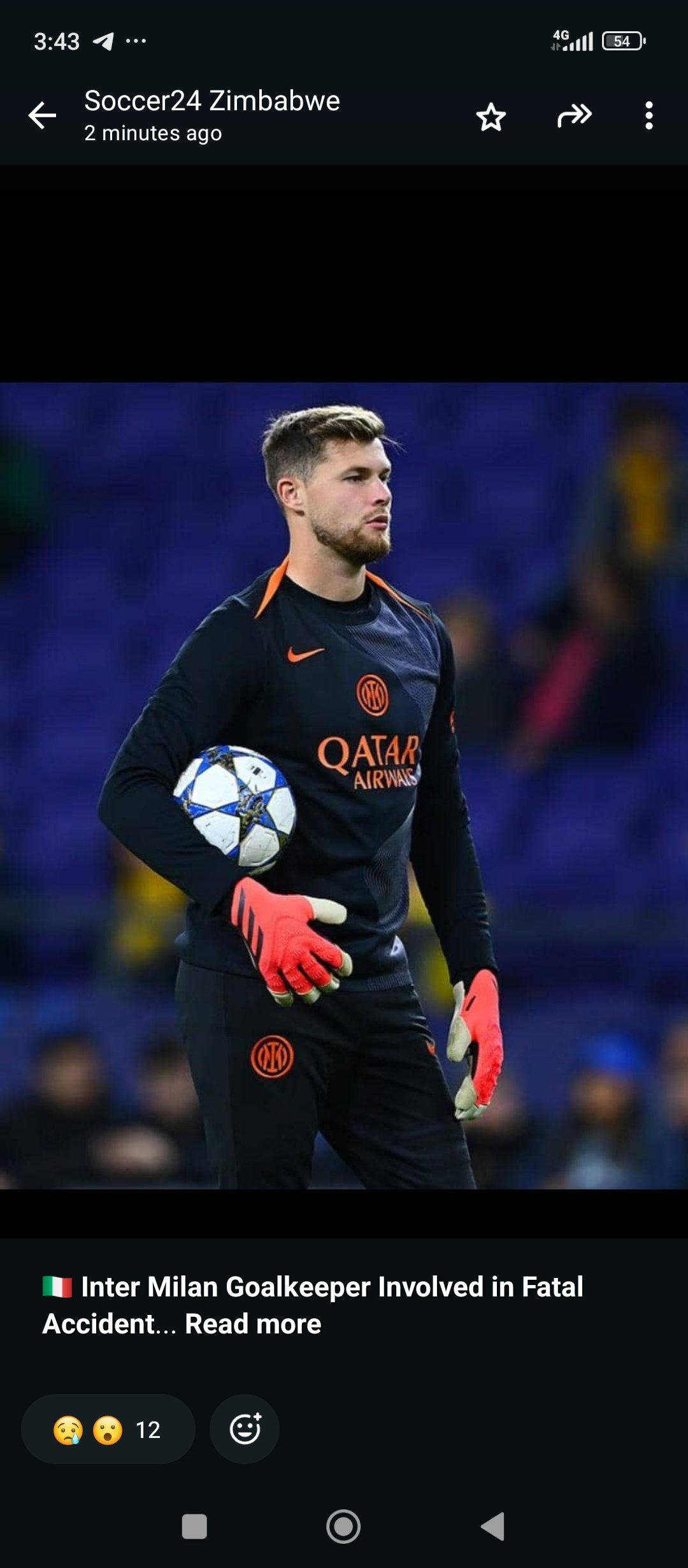 Inter Milan Goalkeeper In Fatal Accident