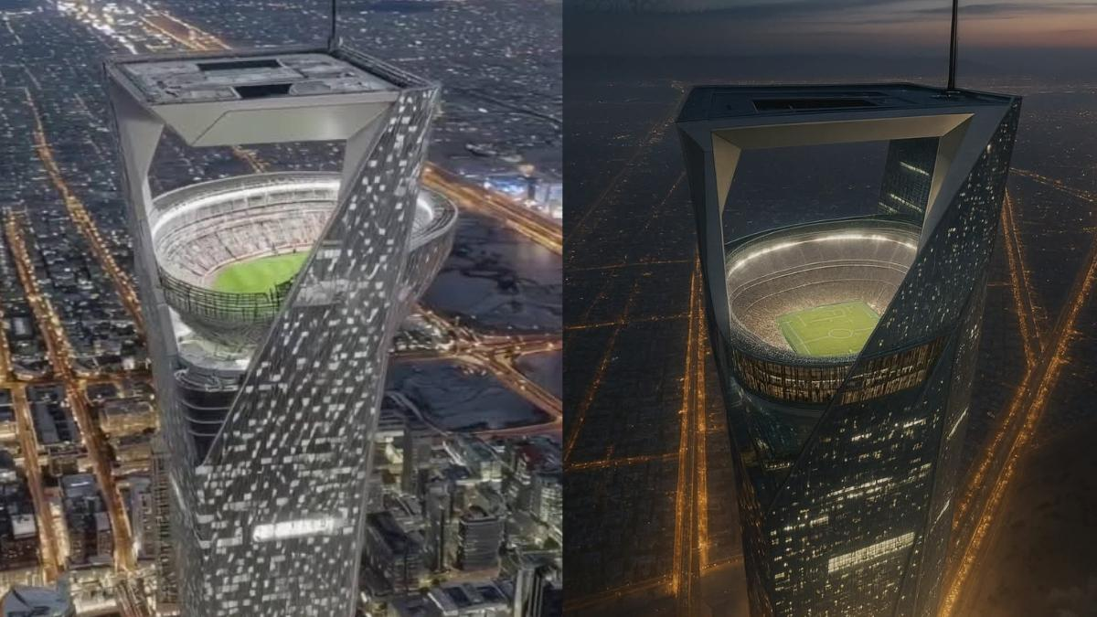 Saudi Arabia's 'Sky Stadium' for FIFA 2034: Is the 46,000-Seat Arena Floating 350m in the Air Real or Just AI Fantasy?