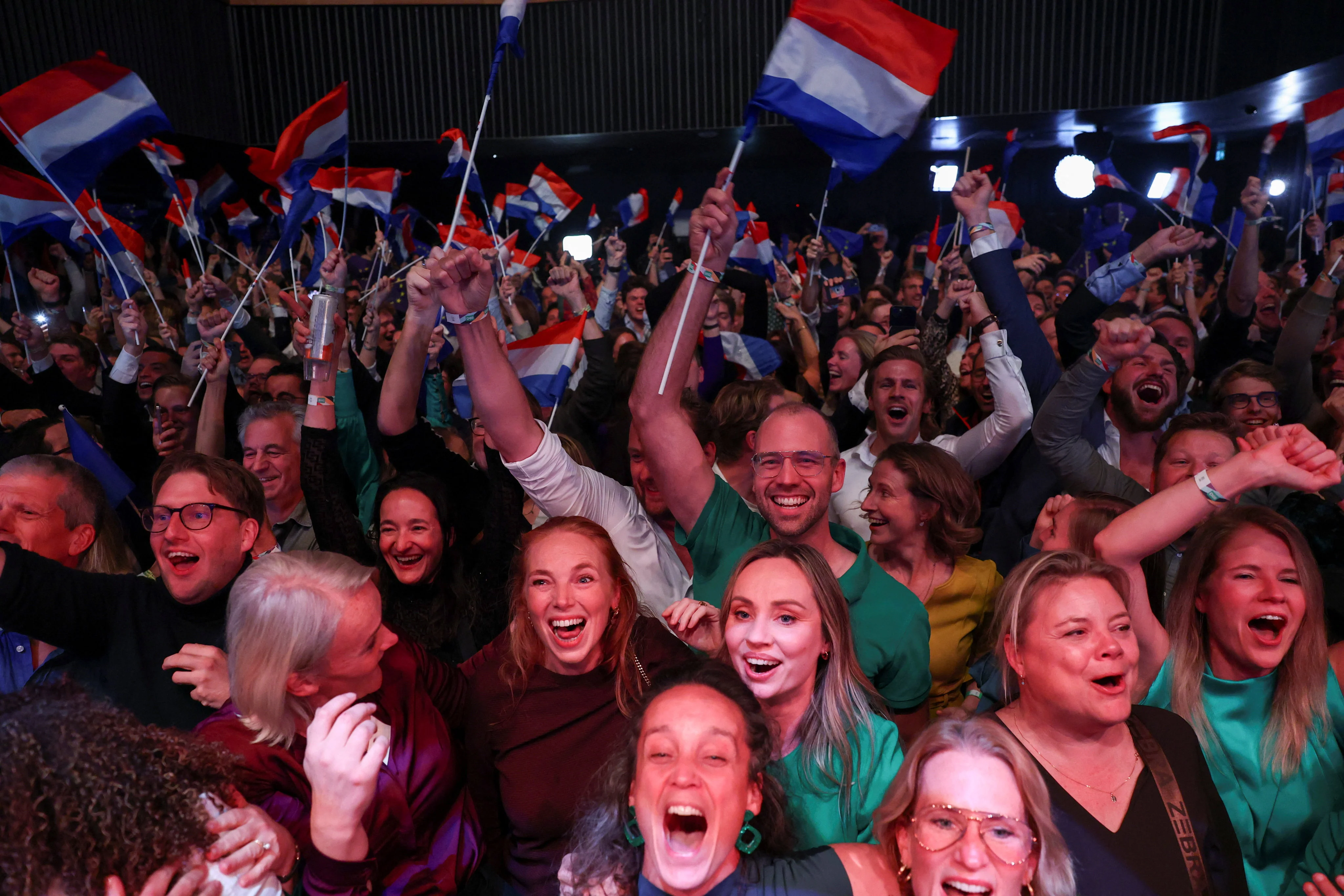 Exit poll suggests centrists win Dutch vote, beating Geert Wilders’ far-right