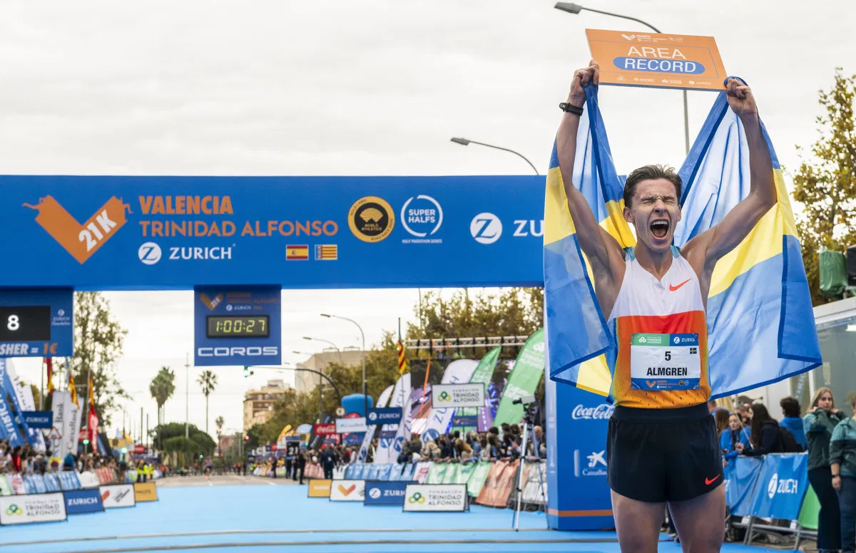 Swedish runner: Andreas Almgren smashes European record in thrilling Valencia Half Marathon