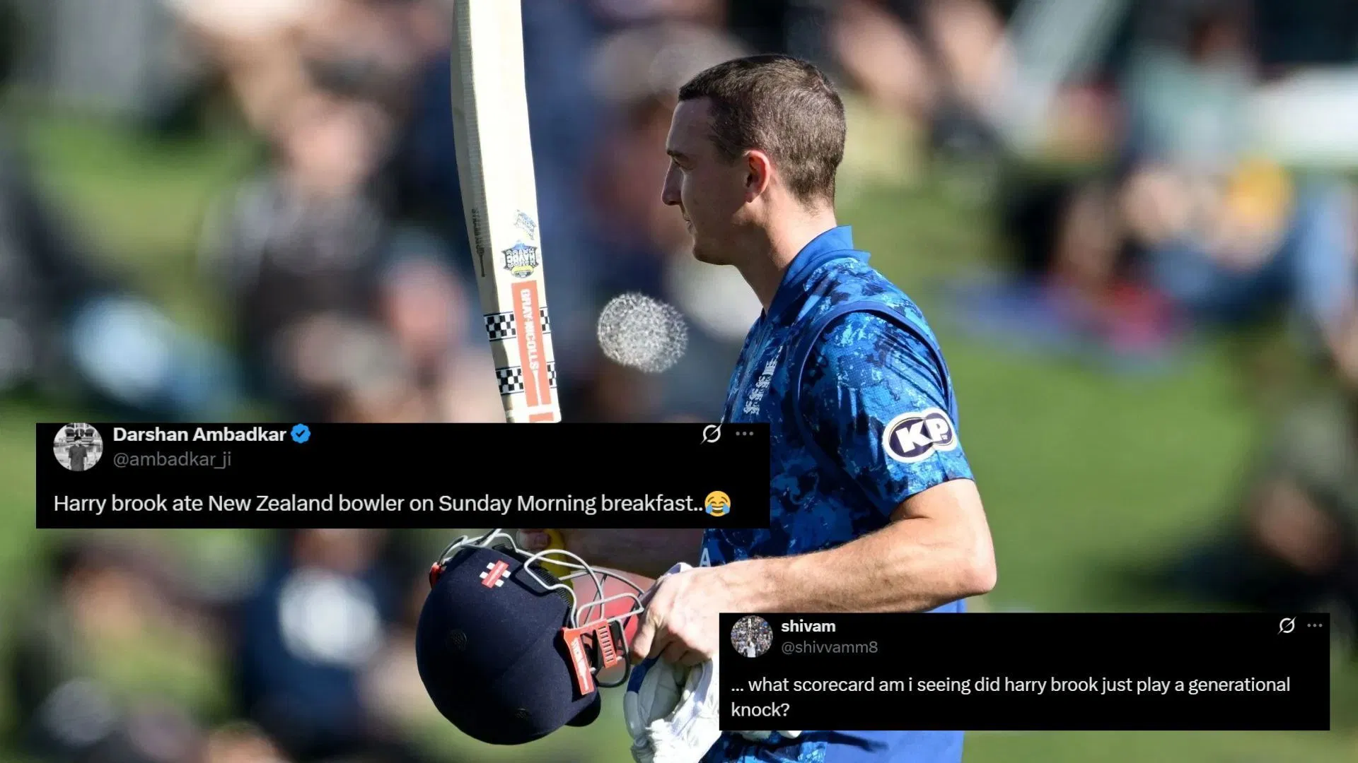 "Next KP in making" - Fans react to Harry Brook's blistering 135 in NZ vs ENG 2025 1st ODI