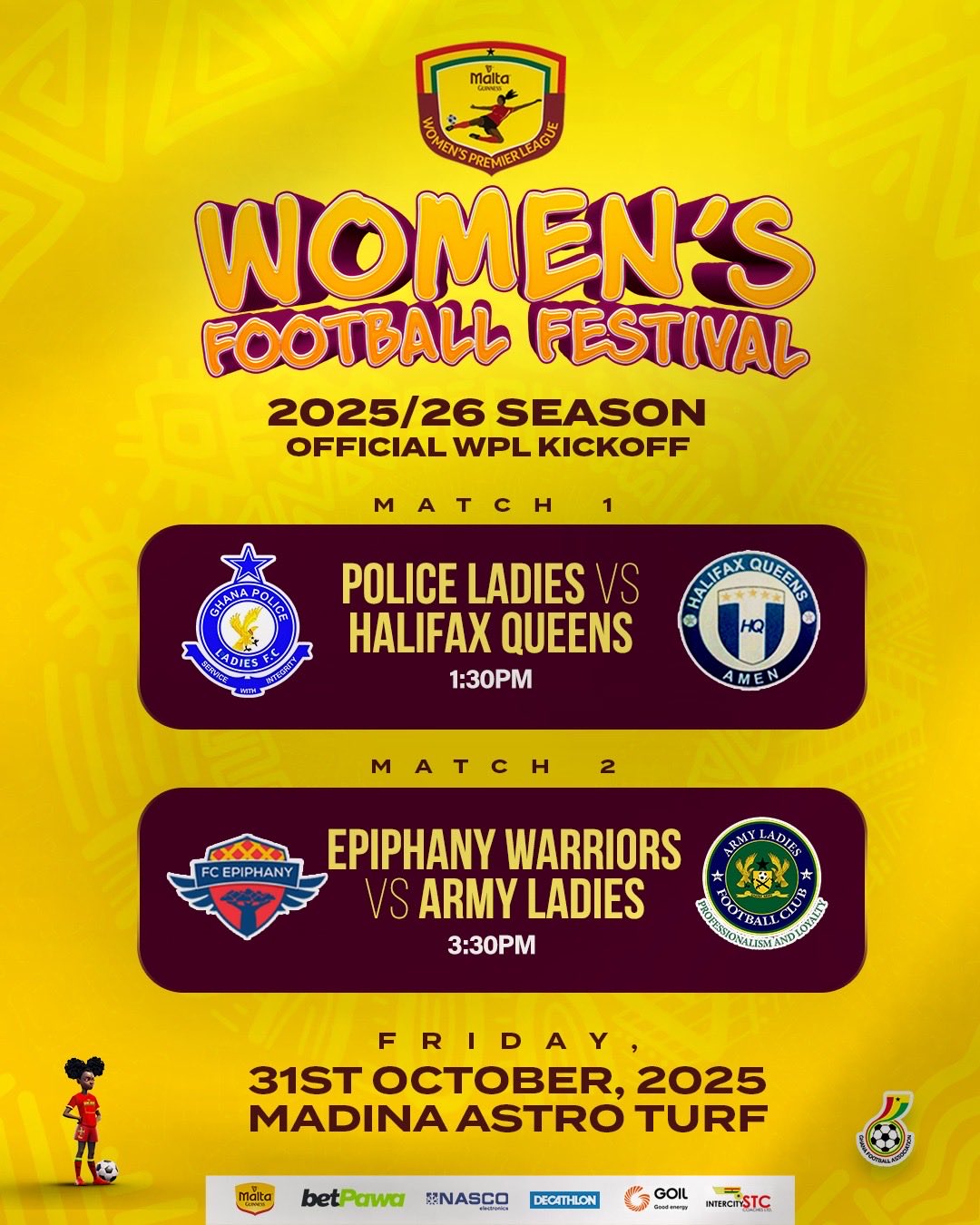 2025/26 Women’s Premier League season kicks off on October 31