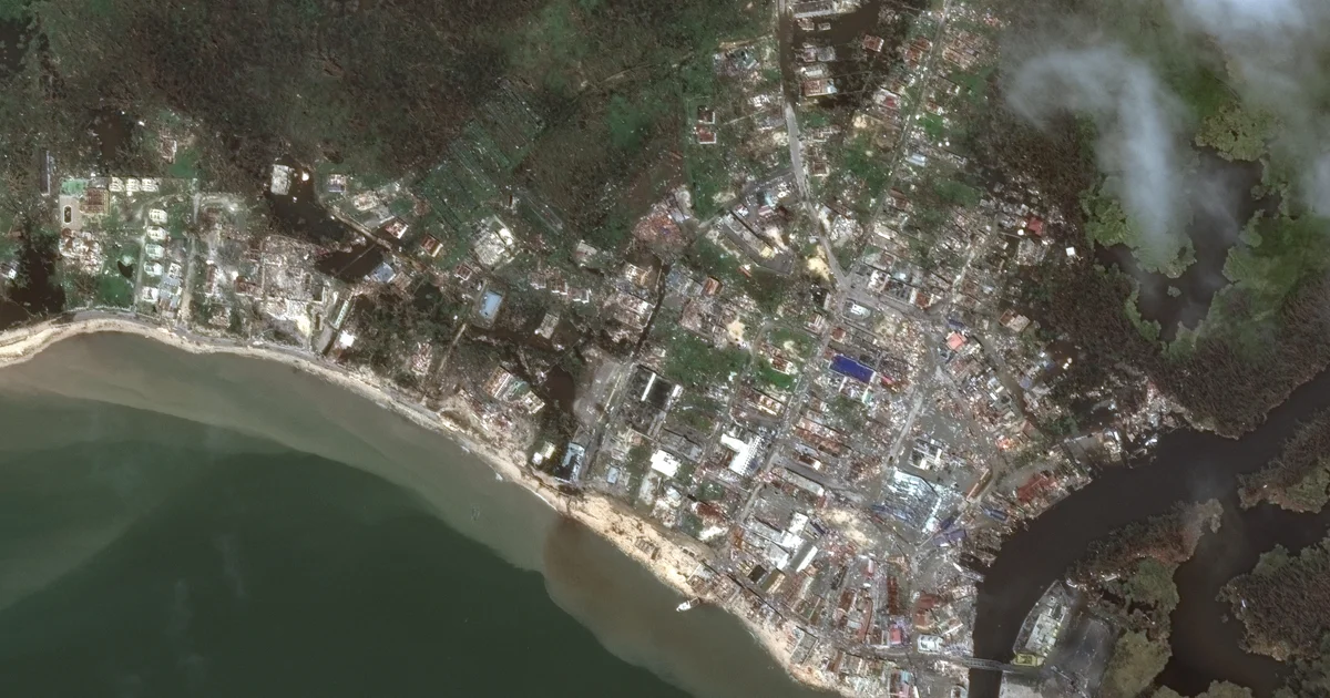 Hurricane Melissa's destruction in Jamaica seen in before-and-after satellite images