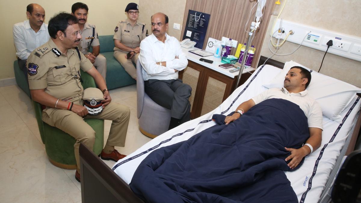 Telangana DGP and Hyderabad Commissioner visit injured DCP and gunman after Chaderghat firing incident