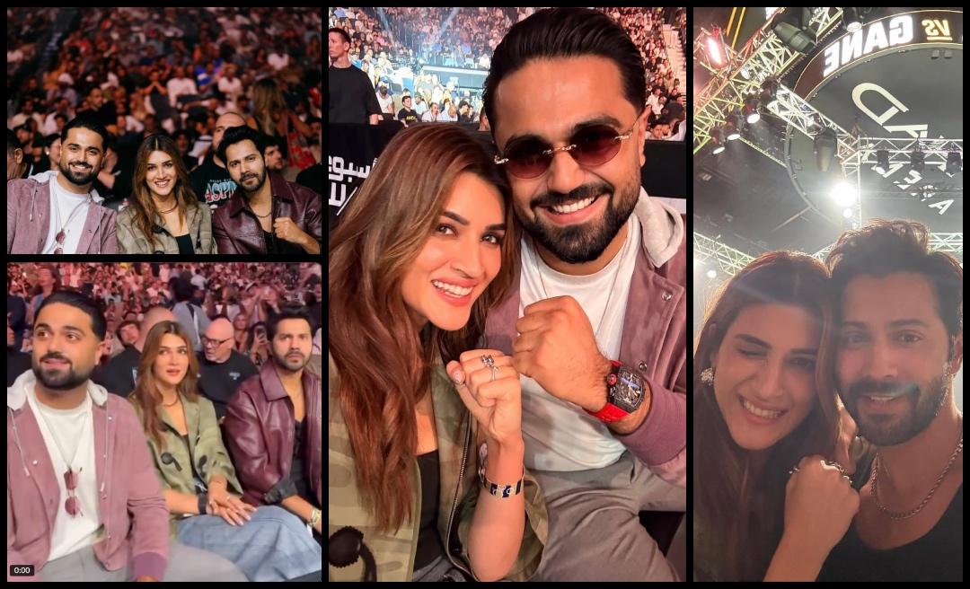 UFC 321 in Abu Dhabi: Varun Dhawan bonds with Kriti Sanon's BF Kabir Bahia; fans say Kriti looks disinterested