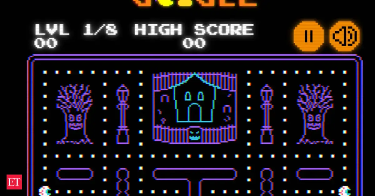 Pac-Man returns to celebrate his 45th anniversary with a spooky Halloween-themed Google Doodle