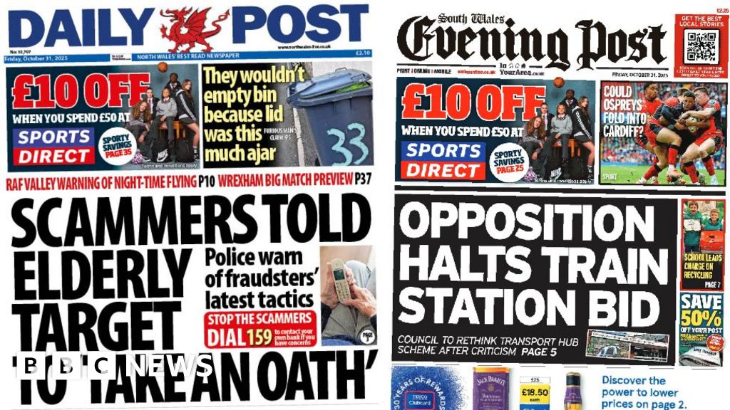Wales' papers: Scammer target told to take oath and station bid stopped