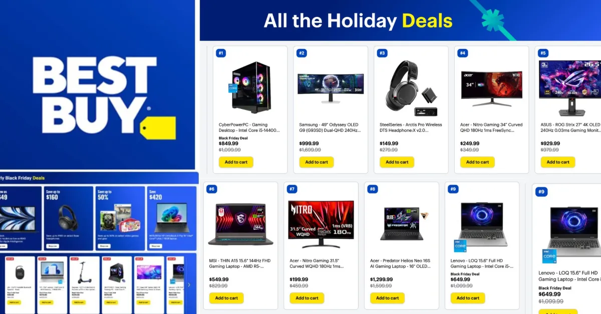 Best Buy's early 2025 Black Friday PC gaming deals live at up to $950 off! RTX 50-series PCs, laptops, and more from just $8