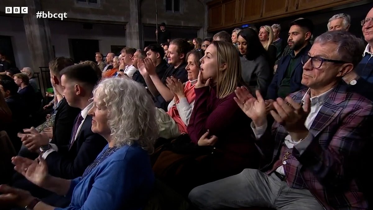 Moment applause ripples through Question Time audience at news of Andrew losing his Prince title - as number of Brits with negative opinion on shamed royal hits record high
