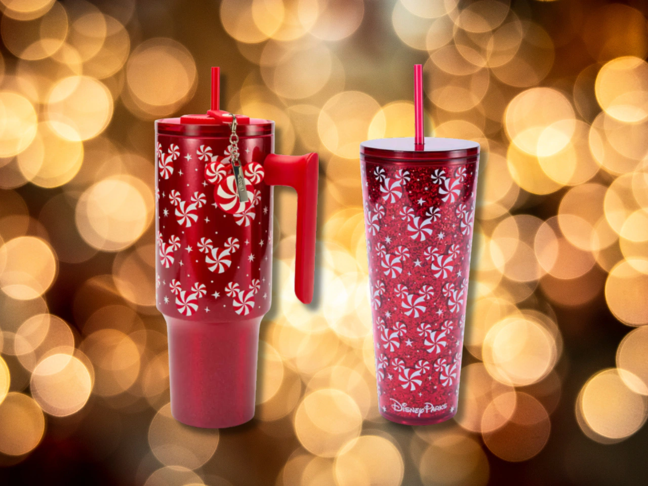 Disney releases Starbucks holiday tumblers with Mickey Mouse Peppermint pattern in two sizes