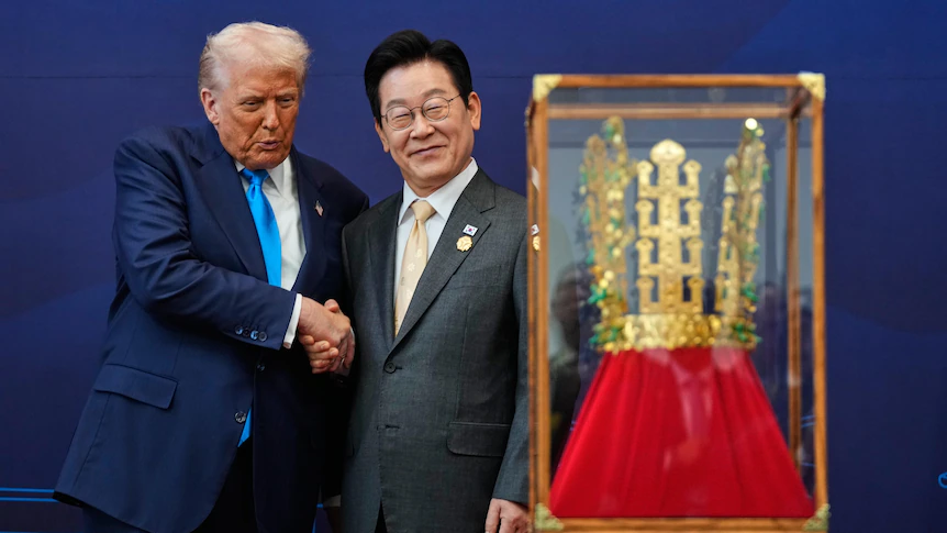 A gold crown, ketchup and the YMCA: Trump's warm welcome to South Korea