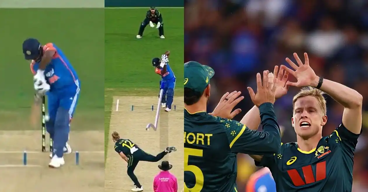 WATCH: Nathan Ellis bowls a jaffa to dismiss Sanju Samson in 2nd T20I - AUS vs IND