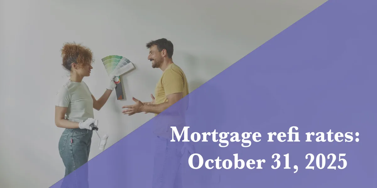 Current refi mortgage rates report for October 31, 2025