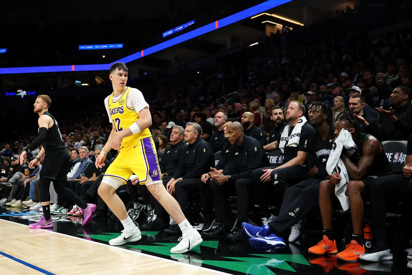 Lakers’ Jake LaRavia Gets Brutal Jab From Timberwolves' Anthony Edwards