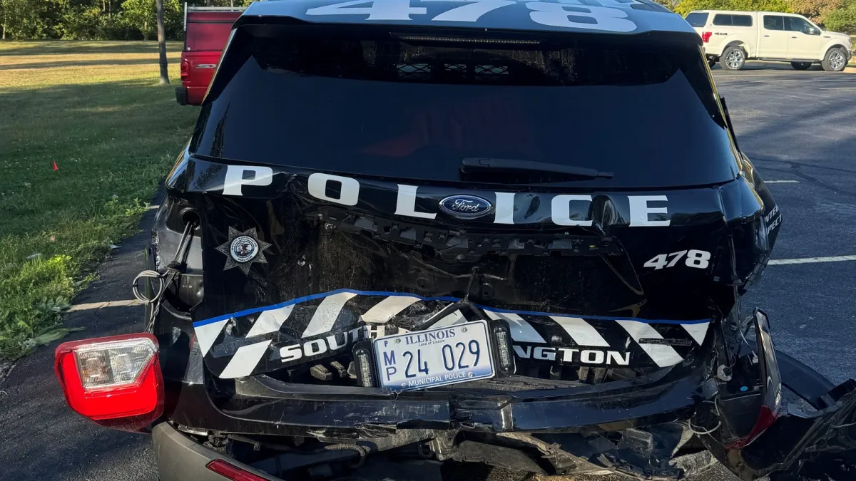 Self-driving Tesla hits suburban police car after driver falls asleep