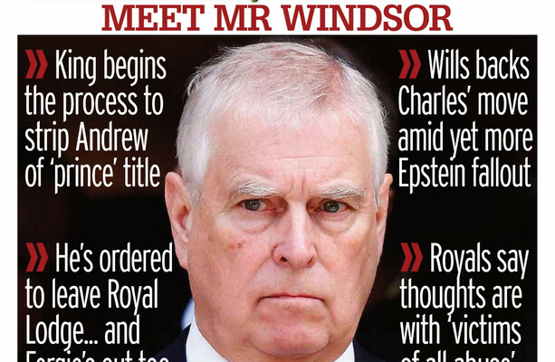 'The Royal formerly known as Prince': UK newspapers react to the removal of Andrew's title