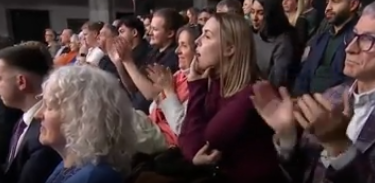 Moment Question Time audience bursts into applause as Fiona Bruce announces Andrew is being stripped of Prince title