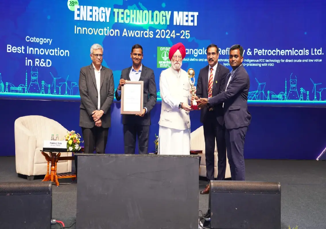 MRPL Bags 4th Successive Best Refining Innovation (R&D) Award at ETM 2025