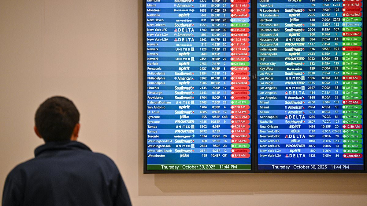 US travel chaos intensifies with almost 10,000 flight delays in a single day as the federal government shutdown reaches breaking point: Live updates