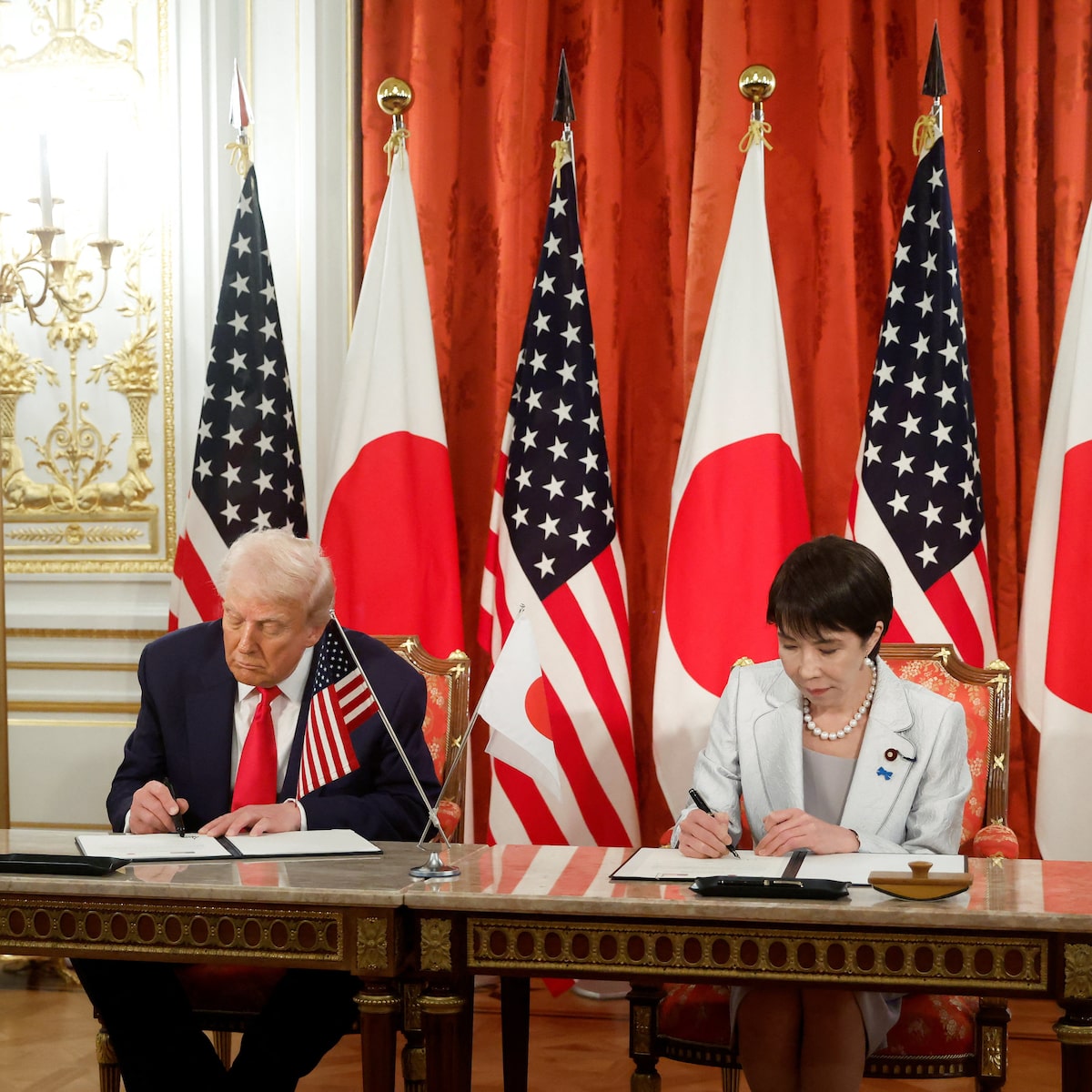 Trump lauds Japan’s ‘great’ female leader, signs rare earths deal