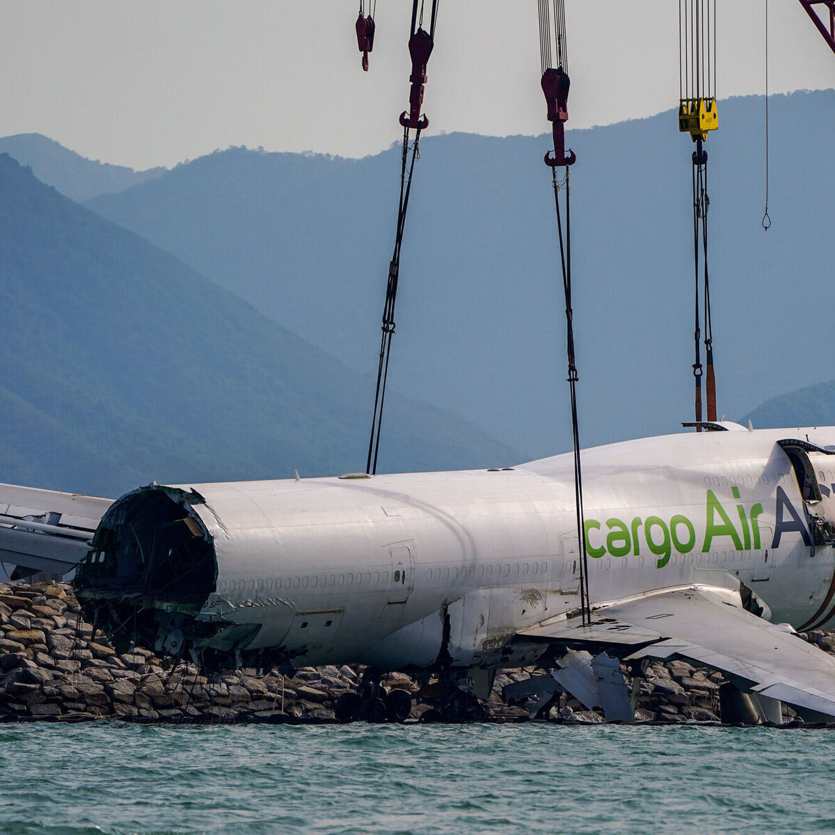 Main wreckage recovered from sea after cargo plane crash