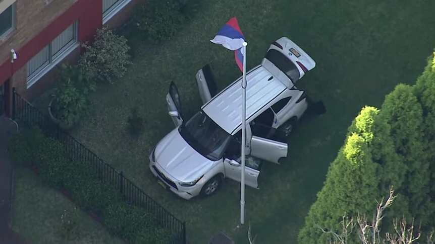 Man jailed for ramming car through gates of Russian consulate in Sydney