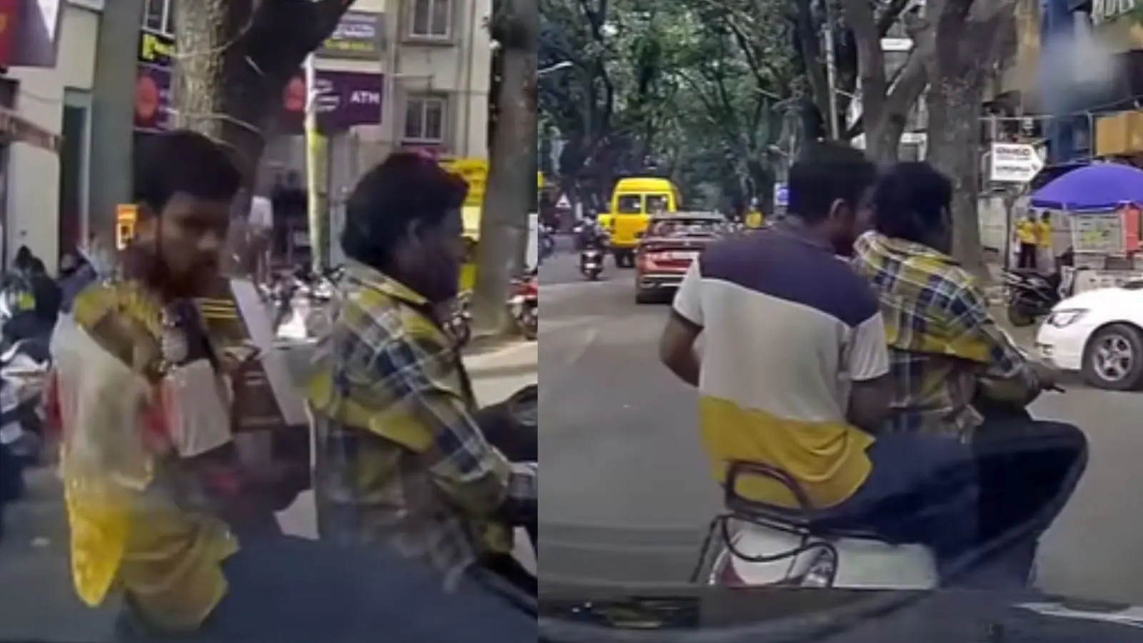 Bengaluru Scooty Rider Busy On Phone Didn’t See Car Approaching Towards Him...Cheats Death By Seconds