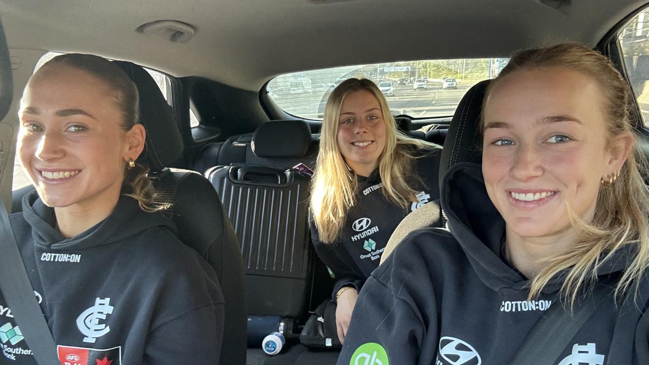 ‘Not thinking about football’: Blues carpool crew