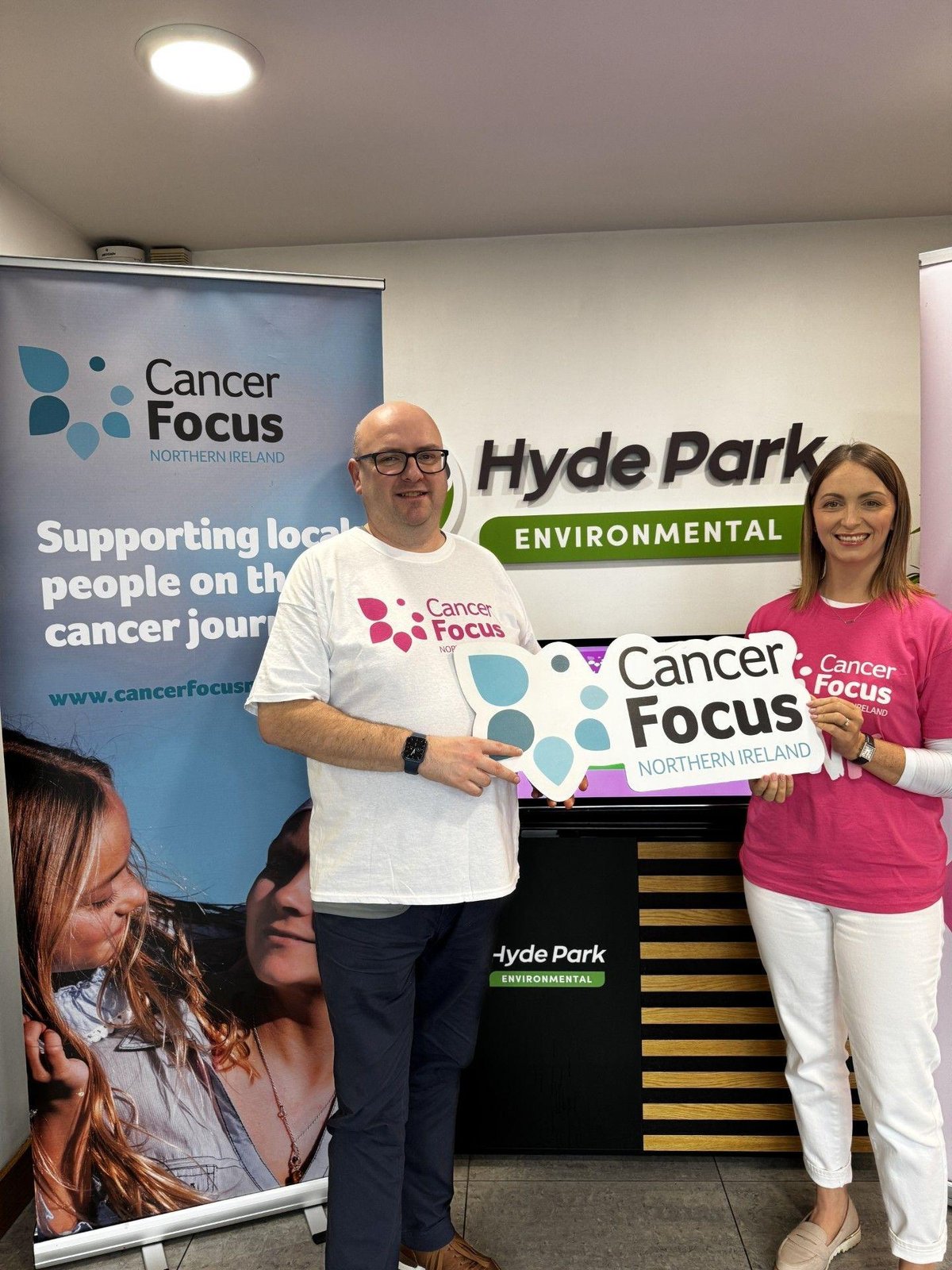 Hyde Park Environmental ‘Go Pink’ as they announce Cancer Focus Northern Ireland as their new charity partner
