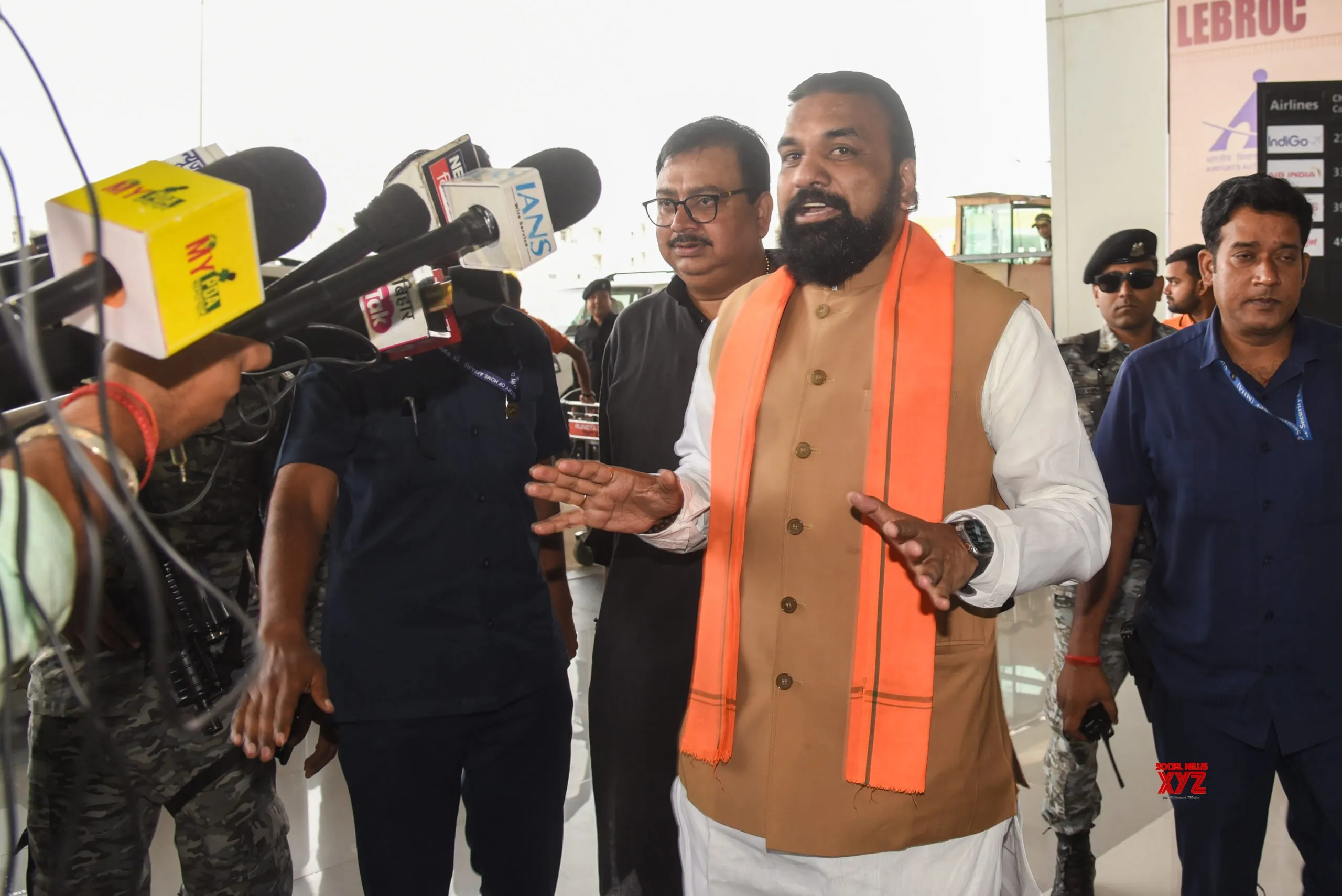 Patna: Samrat Chaudhary Addresses Media at Airport #Gallery