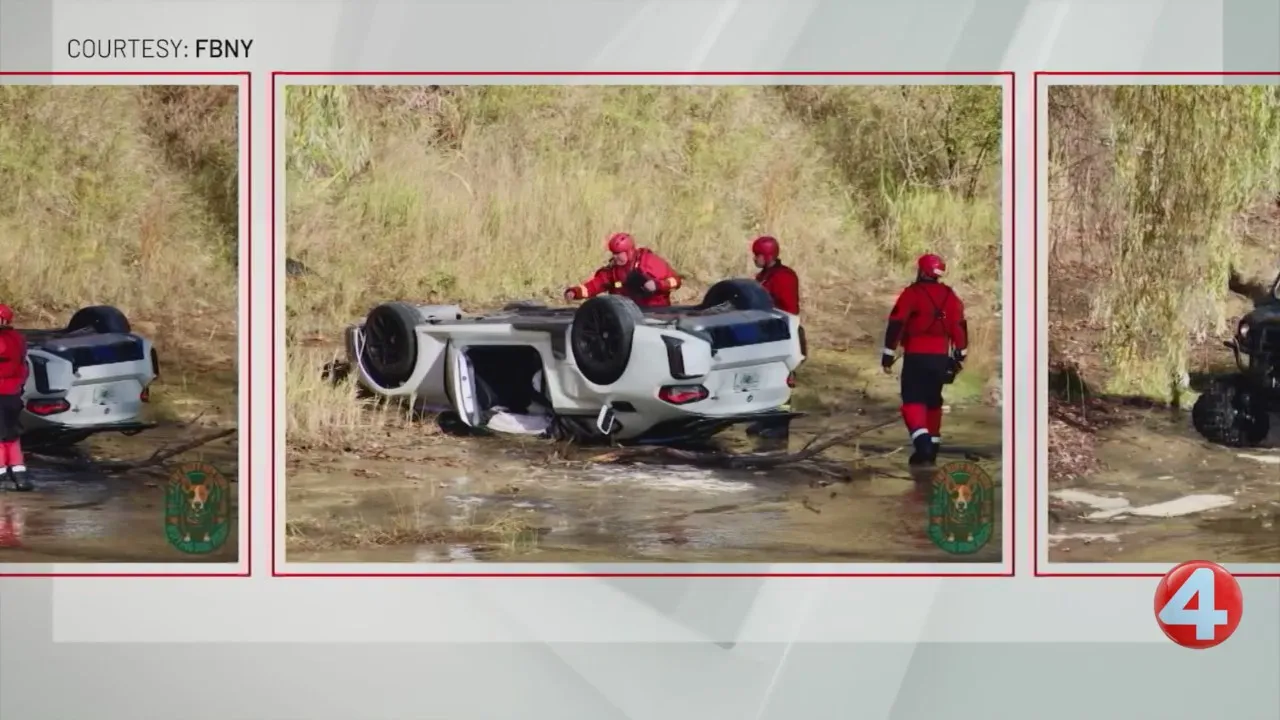 2 survive after driver loses control and drives off 50-foot cliff in Buffalo Creek