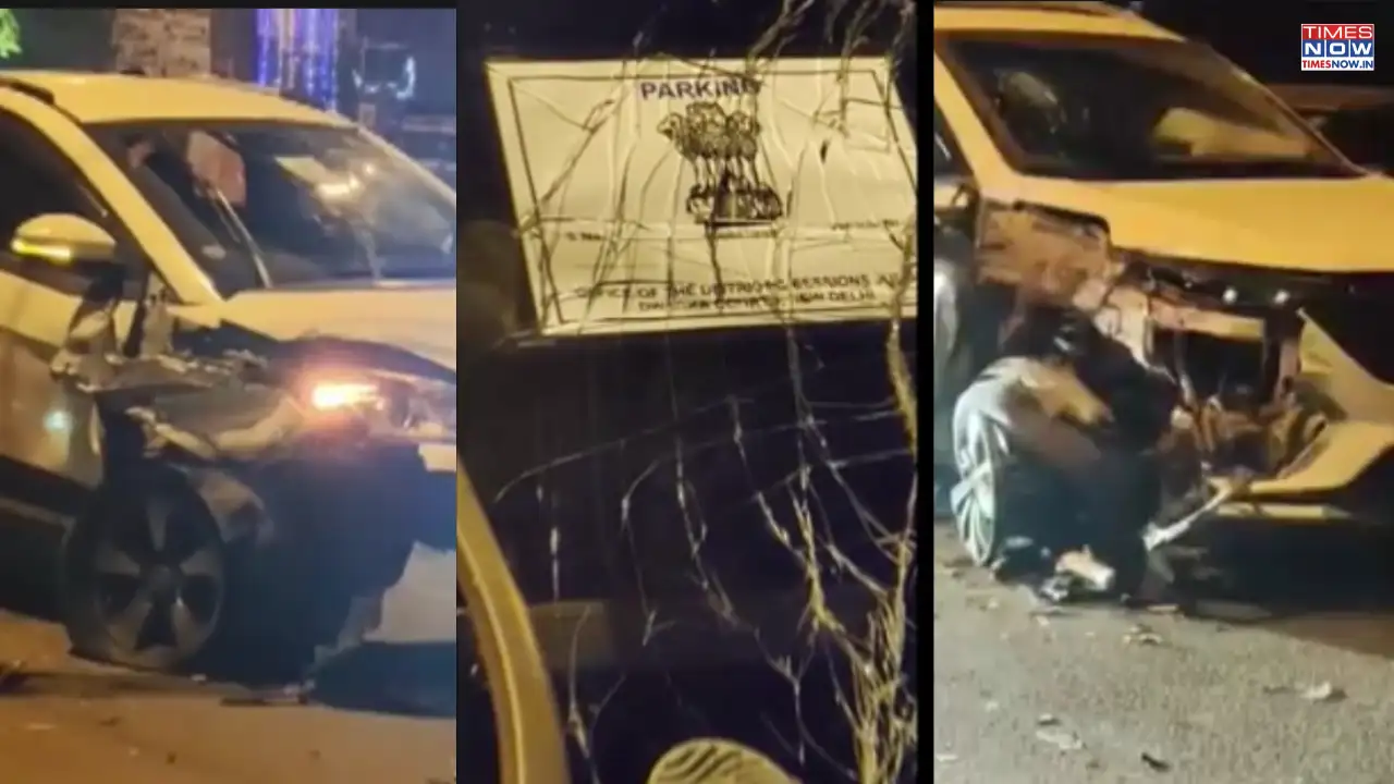 Drunk Driver, Government Sticker on SUV: 2 Cars Destroyed in Delhi's Late-Night Hit-and-Run - VIDEO
