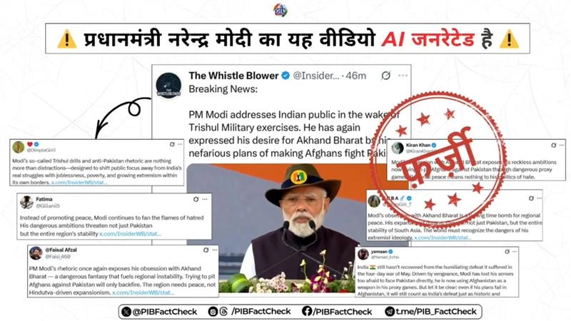 Is PM Narendra Modi’s Viral Video Claiming India Is Funding Afghanistan Against Pakistan Real? PIB Fact Check Debunks Fake AI Video Peddled by Pakistani Propaganda Handles