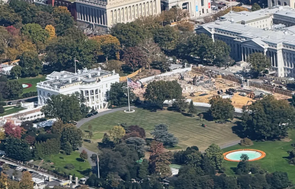 Companies doing construction on White House take down websites