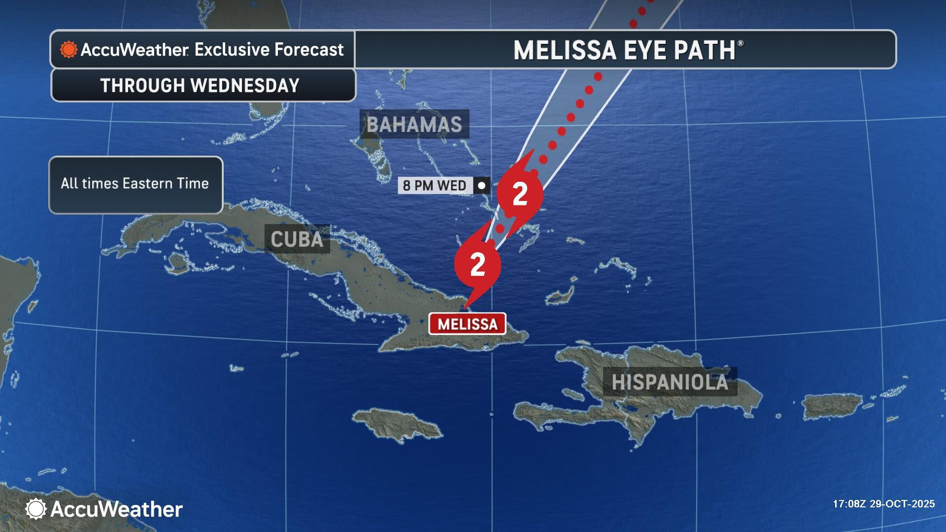 Melissa to impact the Bahamas, Bermuda and Atlantic Canada after striking Cuba and Jamaica as one of the most powerful hurricanes on record