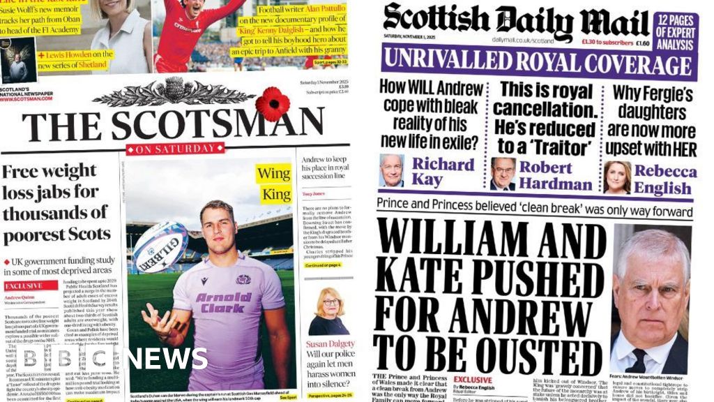 Scotland's papers: Free weight loss jabs and push to 'oust' Andrew