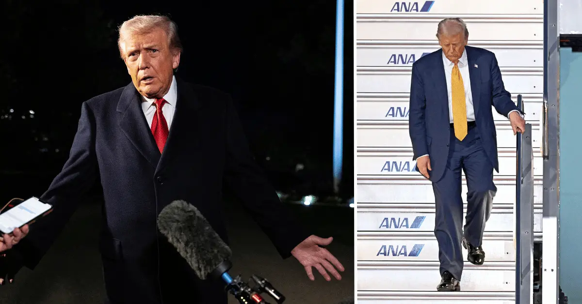 Trump's Death Grip: President's Air Force One Stair Scare Sparks Major Health Concerns After Mysterious Medical Test