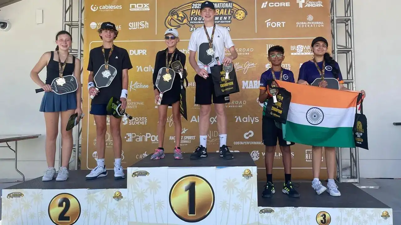 Veer Shah and Anushka Chhabria Clinch Bronze in U14 Mixed Doubles Category at Pickleball World Cup