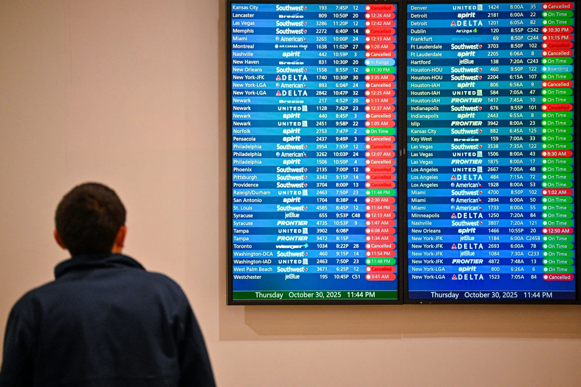 NYC airports all face restrictions as weather and FAA staffing shortages during shutdown leave fliers frustrated
