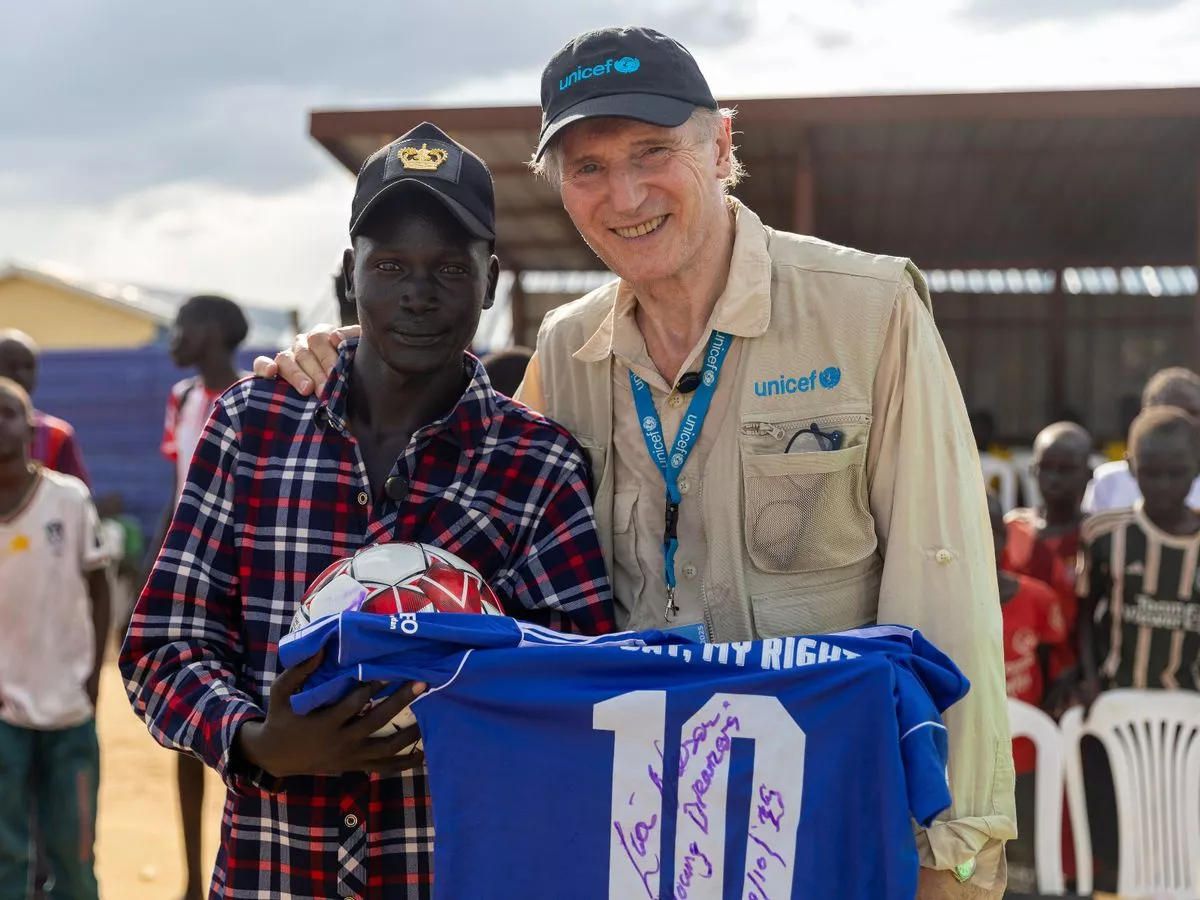Liam Neeson blasts aid cuts to Sudan as 2.3 million children face starvation