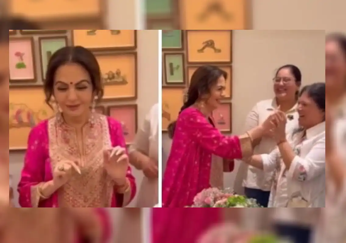 Nita Ambani feeds cake to staff member in heartfelt celebration. WATCH: