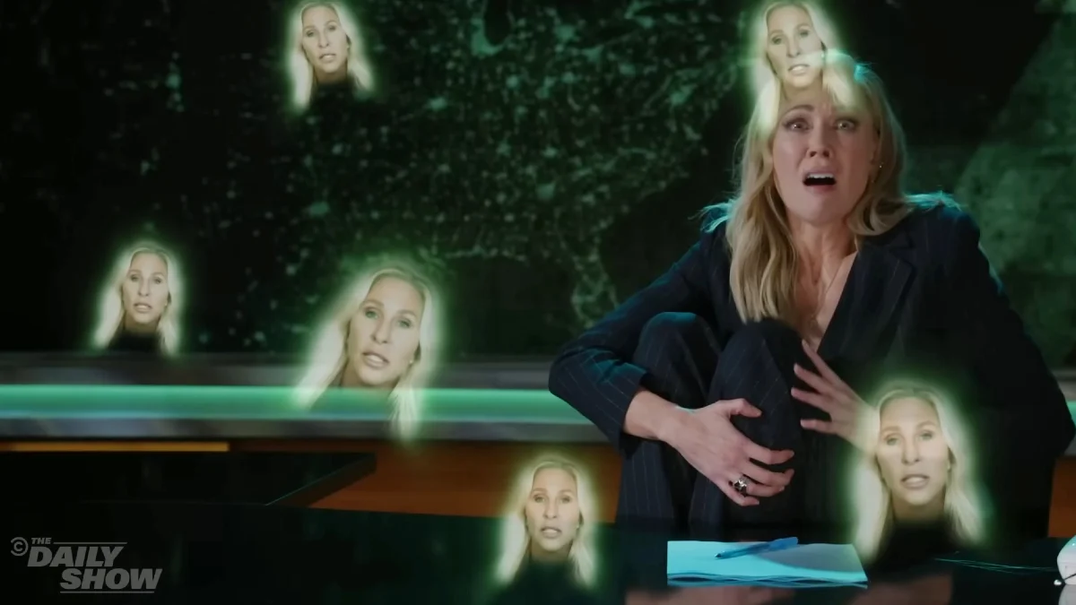 ‘The Daily Show’ Faces a Spooky Identity Crisis Over MTG’s MAGA Split: ‘What the F—k Is Going On?’ | Video