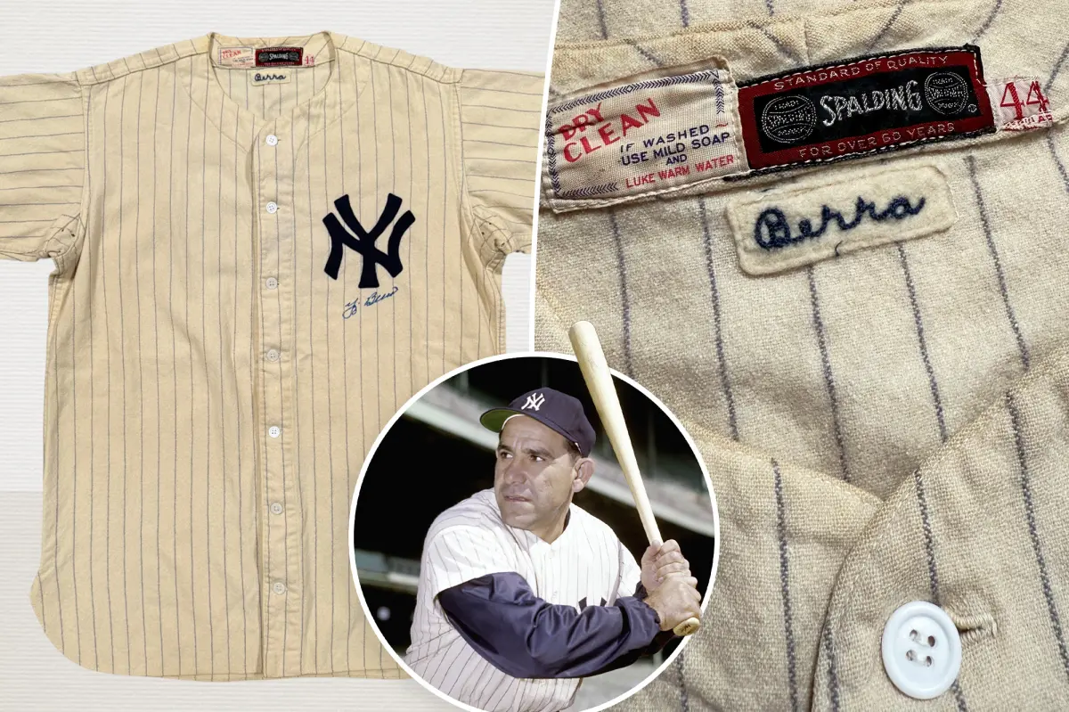 Yogi Berra’s 1947 rookie jersey found at a Boys & Girls Club in Harlem being auctioned