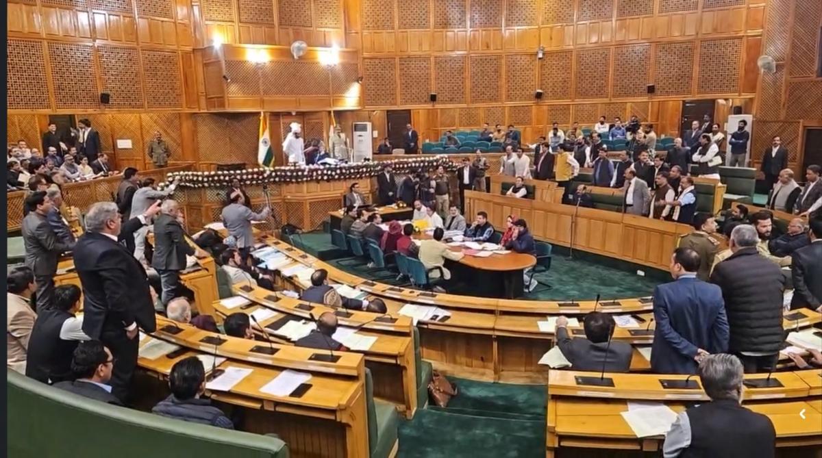 Uproar in J&K Assembly over RS cross-voting, MLA's detention