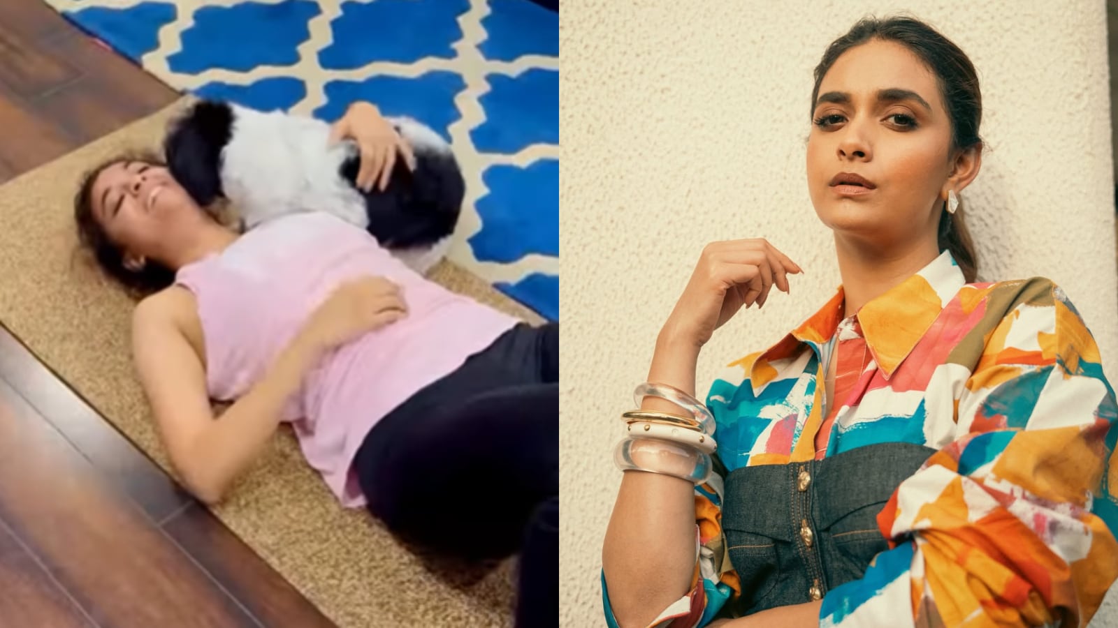 Keerthy Suresh’s Morning Yoga Turns Adorable Chaos Thanks To Her Dog | Watch Video